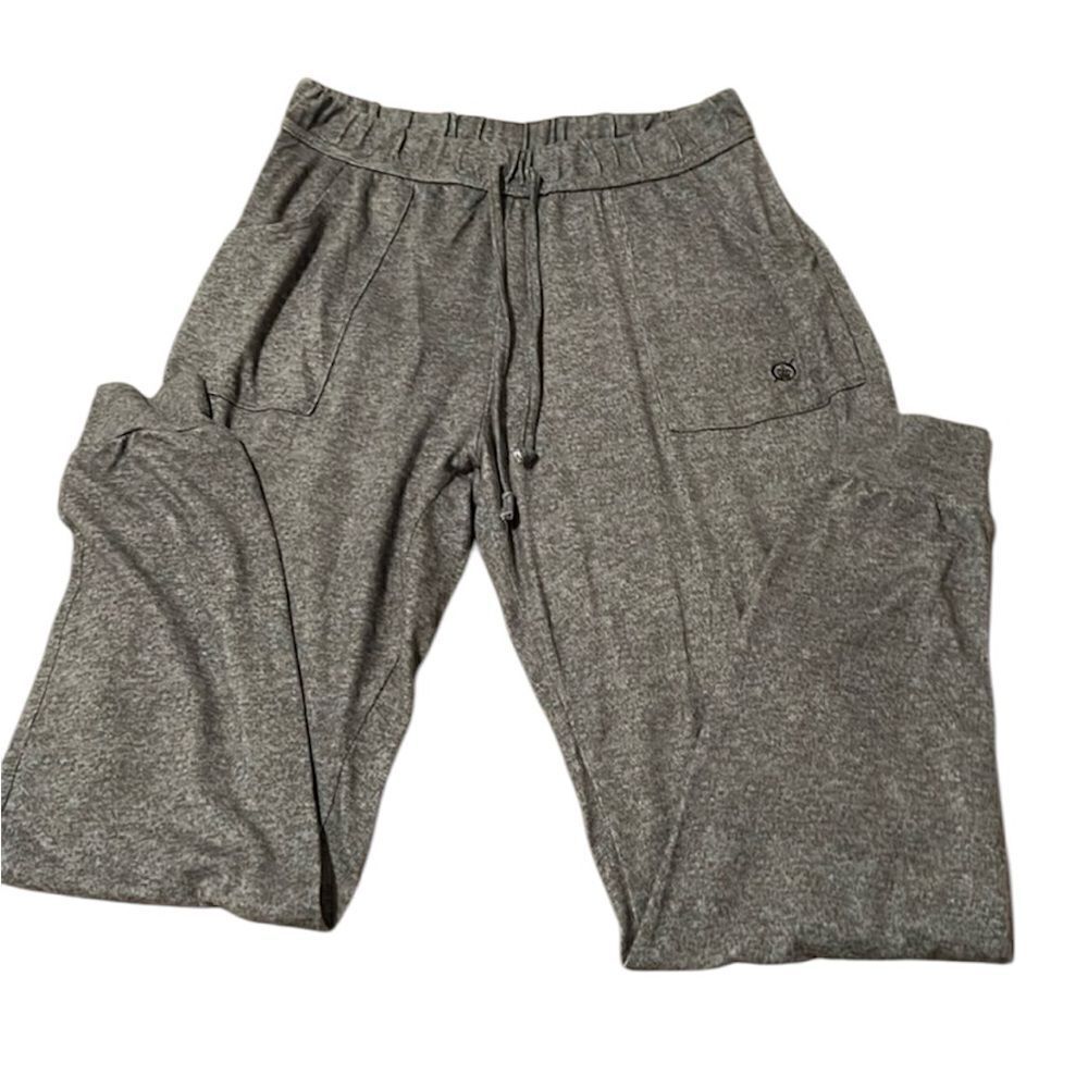 Born szM soft heathered grey drawstring waist ankle band joggers w/pockets GUC